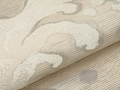 平和屋着物＊夏物　六通柄袋帯　立波文　銀糸　正絹　逸品　CABI8772tx