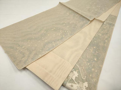 平和屋着物＊夏物　太鼓柄袋帯　地紙秋草文　銀糸　正絹　逸品　CABI8779tx