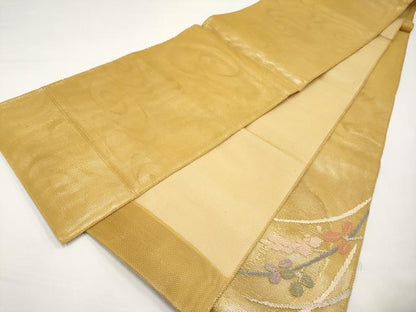 平和屋着物＊夏物　太鼓柄袋帯　萩文　銀糸　正絹　逸品　未使用　CABI8780tx