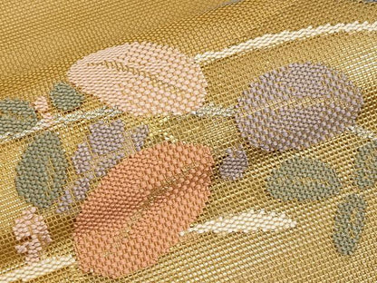 平和屋着物＊夏物　太鼓柄袋帯　萩文　銀糸　正絹　逸品　未使用　CABI8780tx