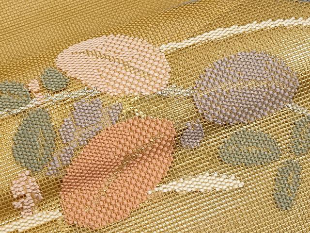 平和屋着物＊夏物　太鼓柄袋帯　萩文　銀糸　正絹　逸品　未使用　CABI8780tx
