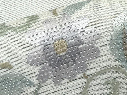 平和屋着物＊夏物　太鼓柄袋帯　絽綴れ　絽刺し　区限刺繍　花唐草文　金銀糸　正絹　逸品　CABI8783tx