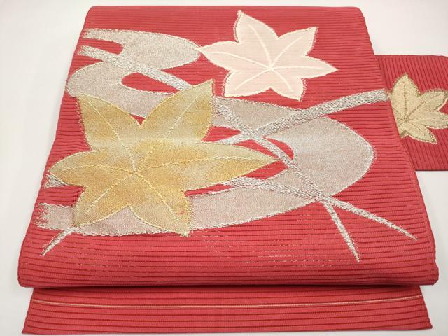 平和屋着物＊夏物　八寸名古屋帯　絽綴れ　竜田川　金銀糸　正絹　逸品　CABI8786tx