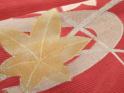 平和屋着物＊夏物　八寸名古屋帯　絽綴れ　竜田川　金銀糸　正絹　逸品　CABI8786tx