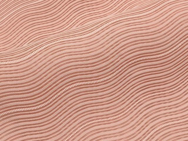 平和屋着物＊夏物　八寸名古屋帯　絽綴れ　よろけ縞　宍色　正絹　逸品　CABI8787tx