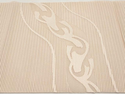 平和屋着物＊夏物　八寸名古屋帯　絽綴れ　枝葉文　洗柿色　正絹　逸品　未使用　CABI8790tx