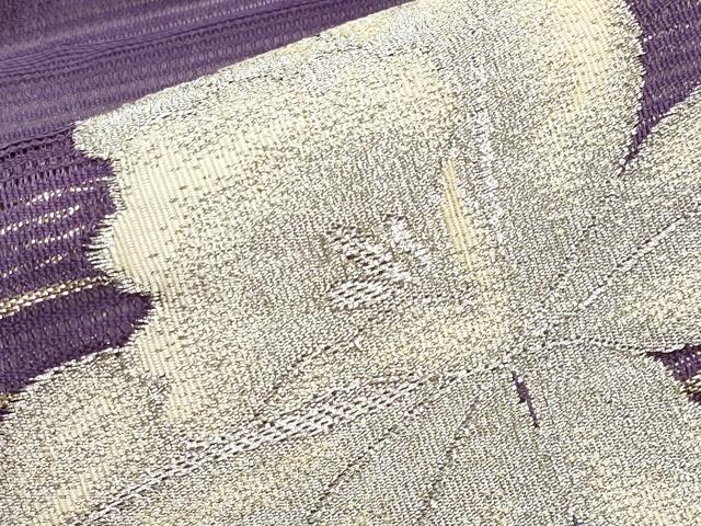 平和屋着物＊夏物　九寸名古屋帯　百合　金銀糸　正絹　逸品　CABI8791tx