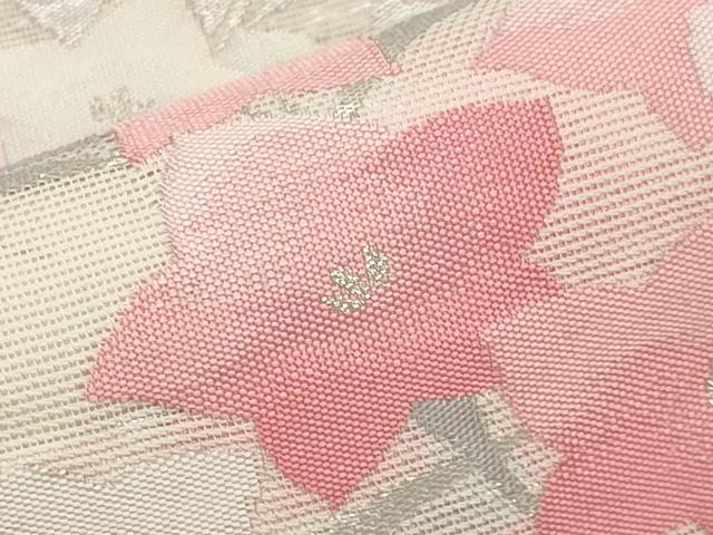 平和屋着物＊夏物　九寸名古屋帯　桔梗　銀糸　正絹　逸品　未使用　CABI8793tx