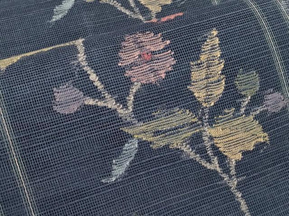 平和屋着物＊夏物　1854年創業　帯屋捨松　八寸名古屋帯　枝花文　正絹　逸品　CABI8800tx