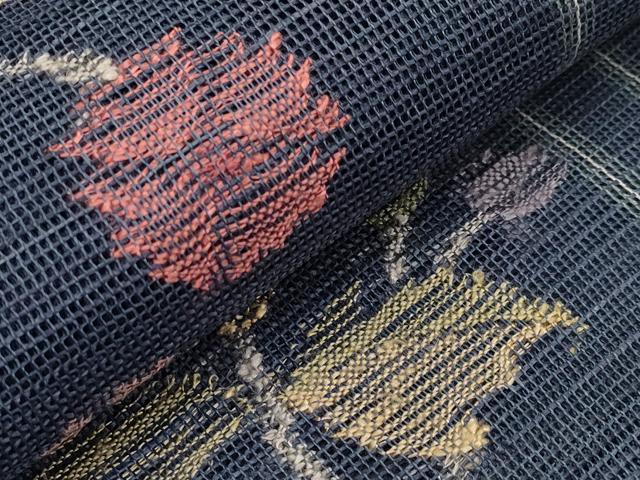 平和屋着物＊夏物　1854年創業　帯屋捨松　八寸名古屋帯　枝花文　正絹　逸品　CABI8800tx