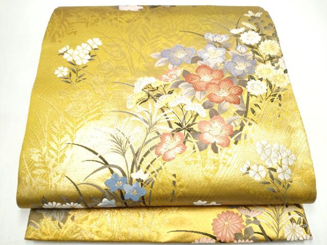 平和屋着物●六通柄袋帯　唐織　麗花苑　金糸　正絹　逸品　CABI8801hy