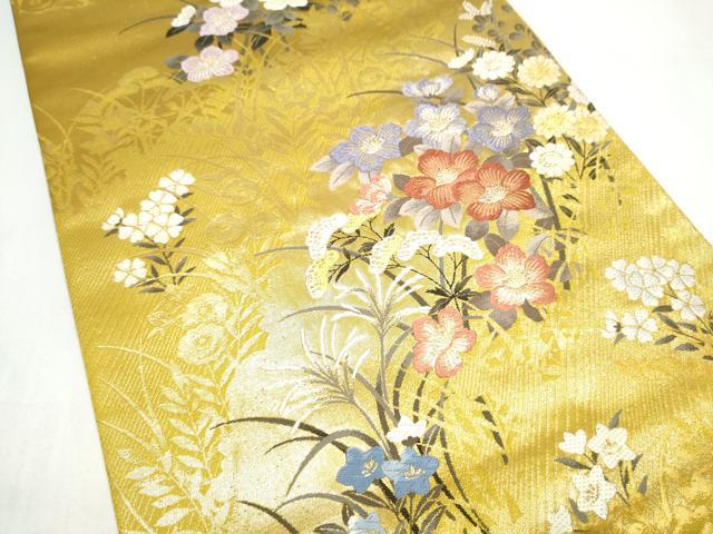 平和屋着物●六通柄袋帯　唐織　麗花苑　金糸　正絹　逸品　CABI8801hy