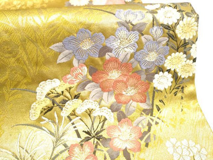 平和屋着物●六通柄袋帯　唐織　麗花苑　金糸　正絹　逸品　CABI8801hy
