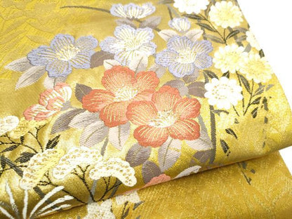平和屋着物●六通柄袋帯　唐織　麗花苑　金糸　正絹　逸品　CABI8801hy