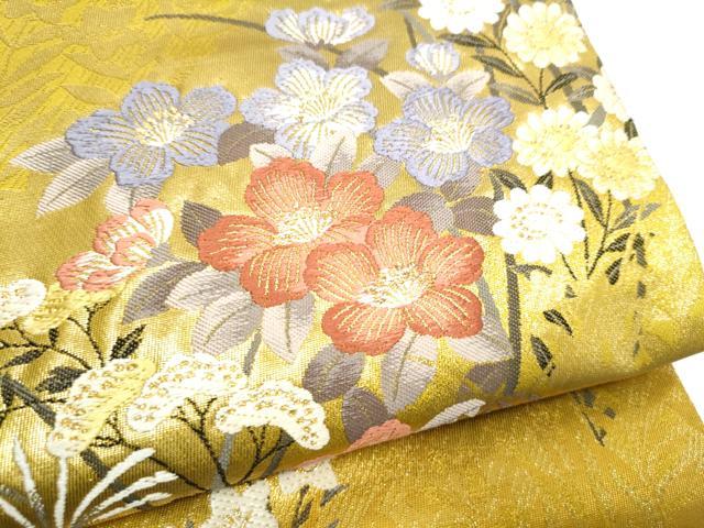 平和屋着物●六通柄袋帯　唐織　麗花苑　金糸　正絹　逸品　CABI8801hy