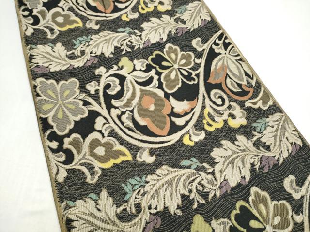 平和屋着物●両面　全通柄　本袋帯　花唐草文　正絹　逸品　CABI8802hy