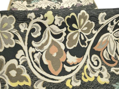 平和屋着物●両面　全通柄　本袋帯　花唐草文　正絹　逸品　CABI8802hy