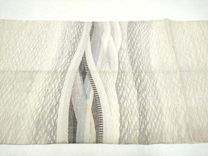 平和屋着物▽太鼓柄袋帯　スリーシーズン　春夏秋　すくい織　幾何学文様　正絹　逸品　CABI8803hy