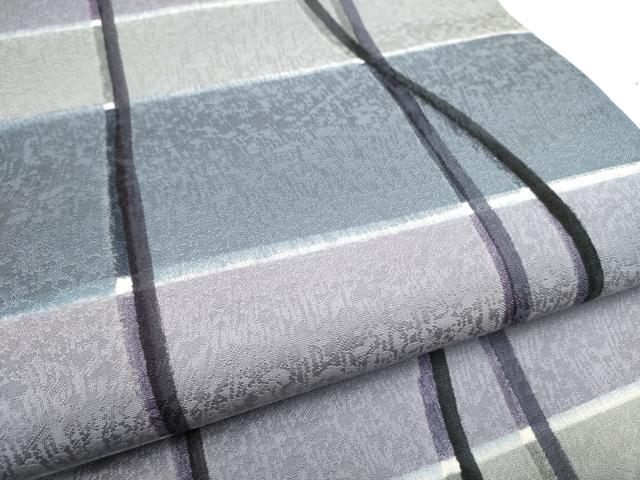 平和屋着物●両面　全通柄袋帯　よろけ縞　正絹　逸品　CABI8804hy