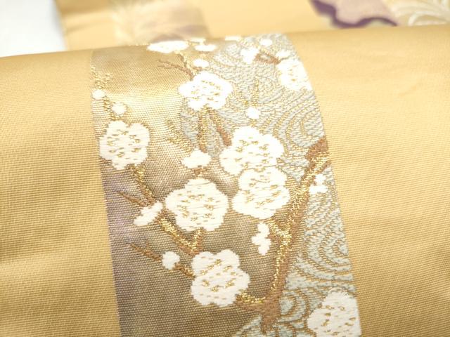 平和屋着物●六通柄袋帯　唐織　花蝶文　金銀糸　正絹　逸品　CABI8810hy