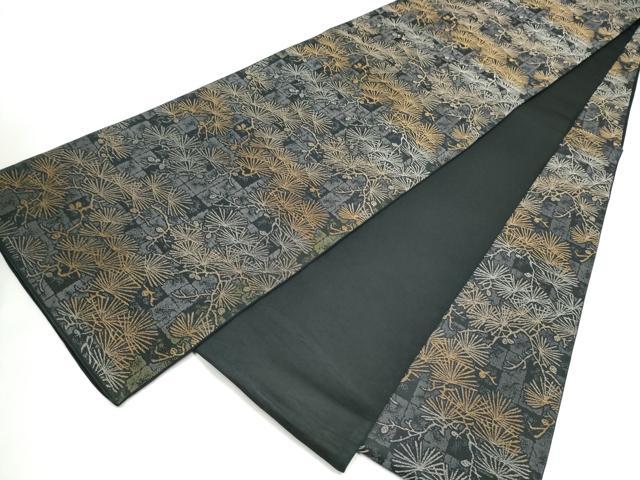 平和屋着物●全通柄袋帯　松　金銀糸　正絹　逸品　CABI8813hy