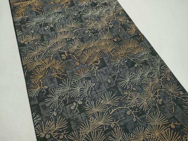 平和屋着物●全通柄袋帯　松　金銀糸　正絹　逸品　CABI8813hy