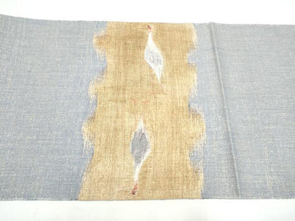 平和屋着物●太鼓柄袋帯　作家物　すくい織　鶴　金糸　正絹　逸品　CABI8815hy