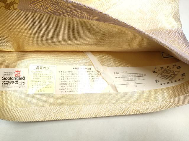 平和屋着物●佐賀錦　本場筑前博多織　全通柄袋帯　地紙枝梅笹文　宮本信一作　証紙付き　正絹　逸品　CABI8818hy