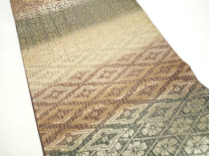 平和屋着物●六通柄袋帯　御倉織　吉祥花文　金糸　正絹　逸品　CABI8820hy