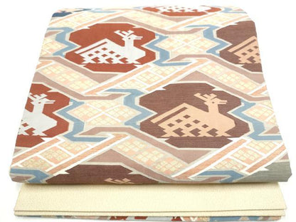 平和屋着物●太鼓柄袋帯　綴れ　有栖川錦　金糸　正絹　逸品　CABI8821hy