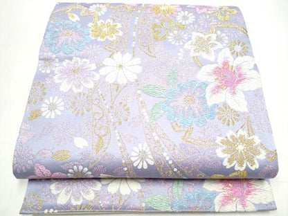 平和屋着物●六通柄袋帯　舞花文　金糸　正絹　逸品　CABI8822hy