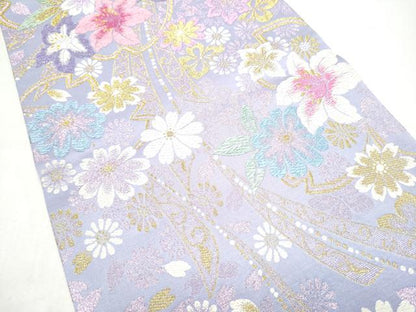 平和屋着物●六通柄袋帯　舞花文　金糸　正絹　逸品　CABI8822hy