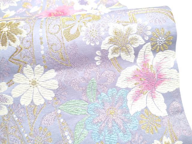 平和屋着物●六通柄袋帯　舞花文　金糸　正絹　逸品　CABI8822hy
