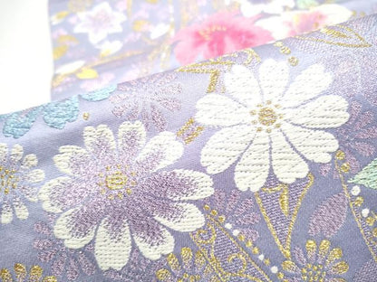 平和屋着物●六通柄袋帯　舞花文　金糸　正絹　逸品　CABI8822hy
