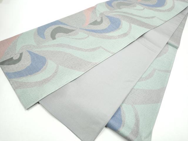 平和屋着物●六通柄袋帯　幾何学文様　正絹　逸品　CABI8825hy