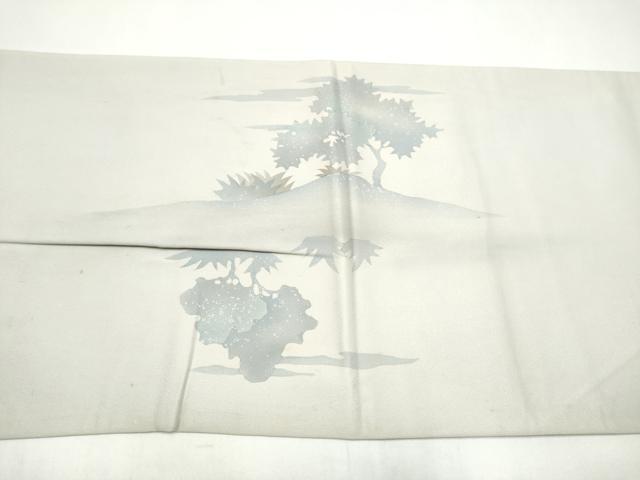平和屋着物●太鼓柄袋帯　作家物　風景文　銀通し地　正絹　逸品　CABI8827hy