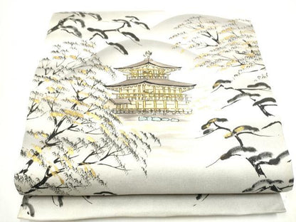 平和屋着物●太鼓柄袋帯　作家物　風景文　金通し地　正絹　逸品　CABI8828hy
