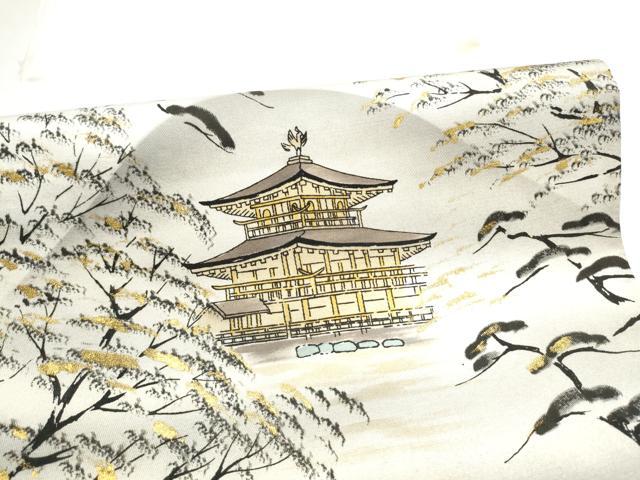 平和屋着物●太鼓柄袋帯　作家物　風景文　金通し地　正絹　逸品　CABI8828hy