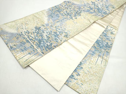 平和屋着物●六通柄袋帯　流水七彩　金銀糸　正絹　逸品　CABI8829hy