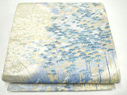 平和屋着物●六通柄袋帯　流水七彩　金銀糸　正絹　逸品　CABI8829hy