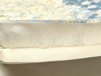 平和屋着物●六通柄袋帯　流水七彩　金銀糸　正絹　逸品　CABI8829hy