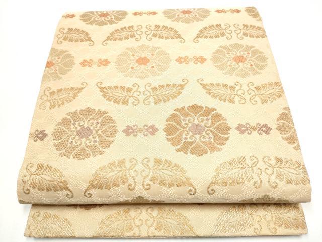 平和屋着物●六通柄袋帯　刻裂綴れ　草花文　金糸　正絹　逸品　CABI8833hy
