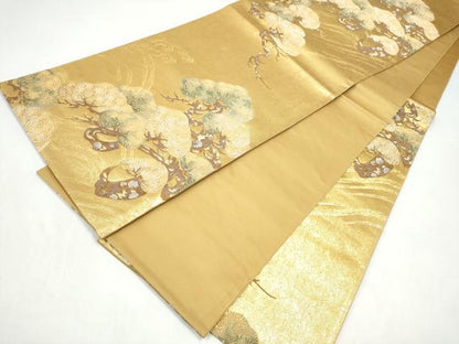 平和屋着物●六通柄袋帯　瑞松寿文　金銀糸　正絹　逸品　CABI8840hy