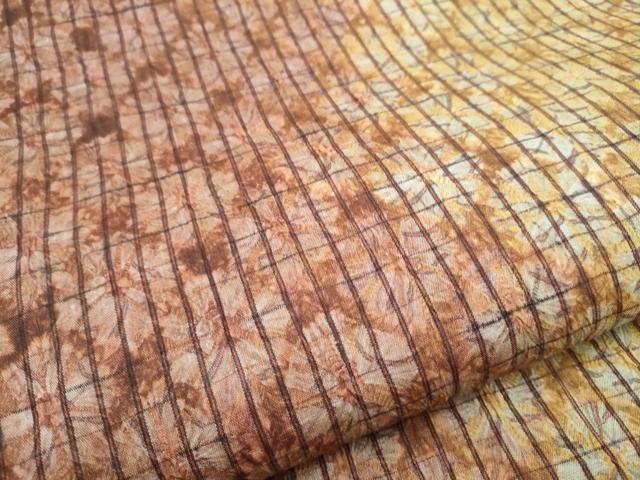 平和屋着物●菅原工房　菅原結作　漢方染紬　両面　全通柄袋帯　蜘蛛絞り　正絹　逸品　CABI8851hy