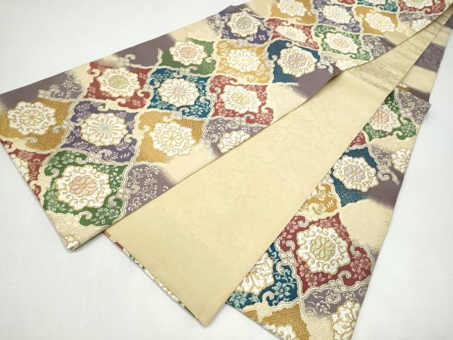 平和屋着物●六通柄袋帯　唐織　花唐草文　正絹　逸品　CABI8852hy