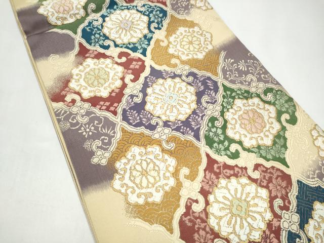 平和屋着物●六通柄袋帯　唐織　花唐草文　正絹　逸品　CABI8852hy