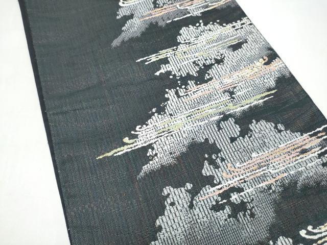 平和屋着物●六通柄袋帯　霞文　金糸　正絹　逸品　CABI8861hy
