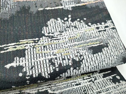 平和屋着物●六通柄袋帯　霞文　金糸　正絹　逸品　CABI8861hy