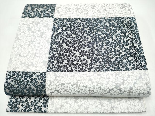 平和屋着物●六通柄袋帯　唐織　舞桜文　銀糸　正絹　逸品　CABI8863hy