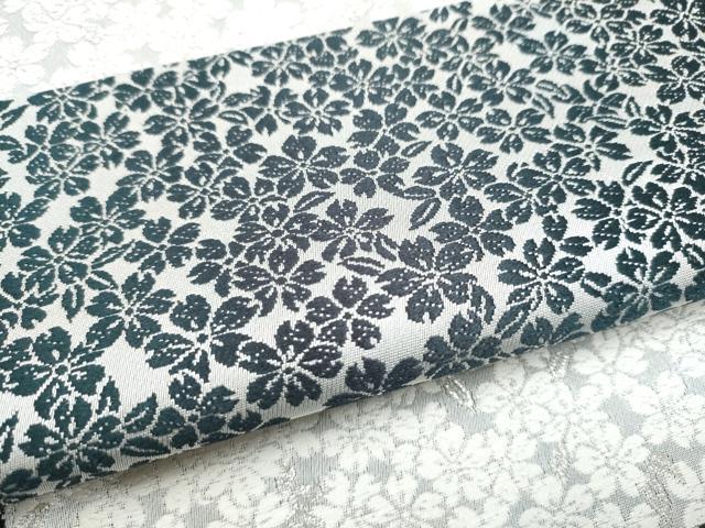 平和屋着物●六通柄袋帯　唐織　舞桜文　銀糸　正絹　逸品　CABI8863hy